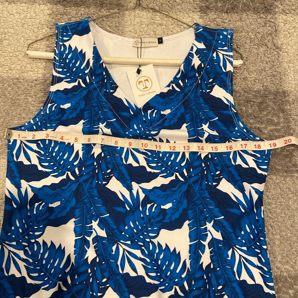 Blue and White Ruffled Mini Athletic Sport Sun Dress size large - Picture 6 of 8